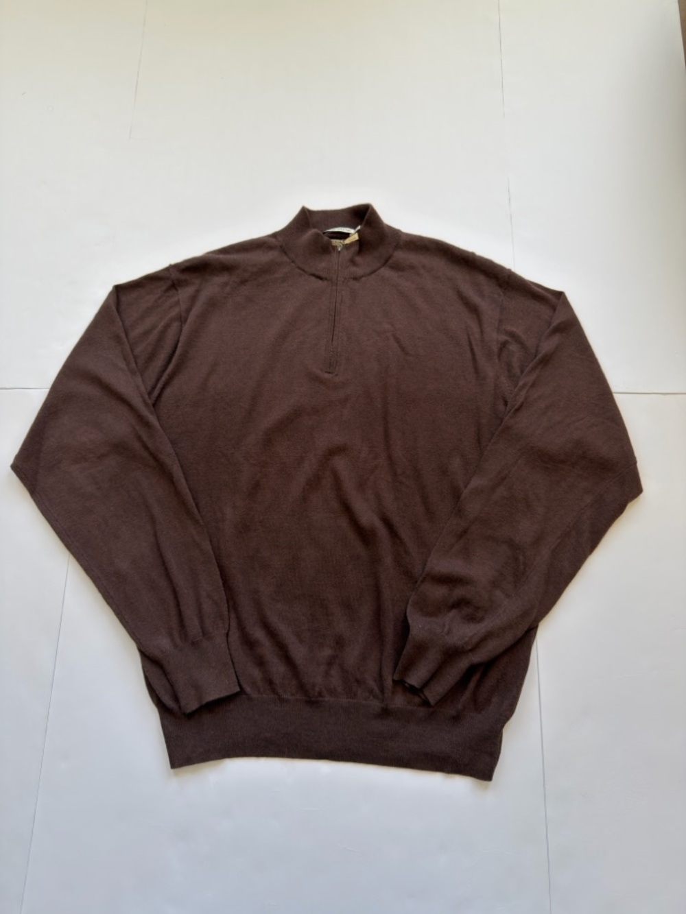 Peter Millar Brown Cotton Cashmere Sweater XL Classic Soft Luxury